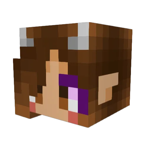 uoMona Minecraft avatar head, 3D render