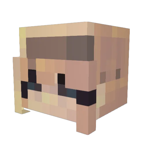 uouu Minecraft avatar head, 3D render