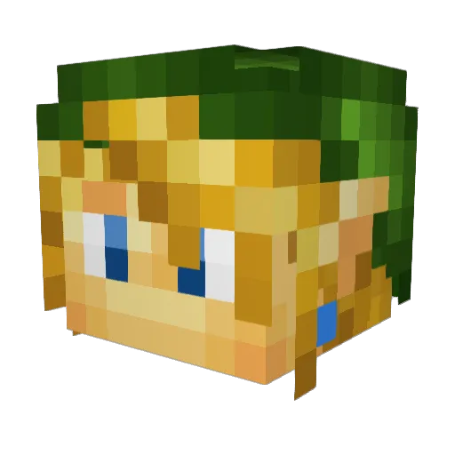 upSIDEv Minecraft avatar head, 3D render