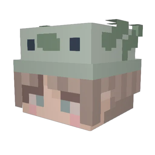 up_M Minecraft avatar head, 3D render