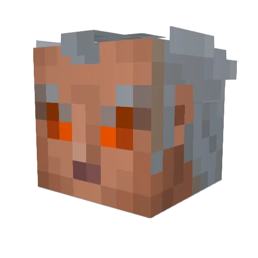 upaair Minecraft avatar head, 3D render