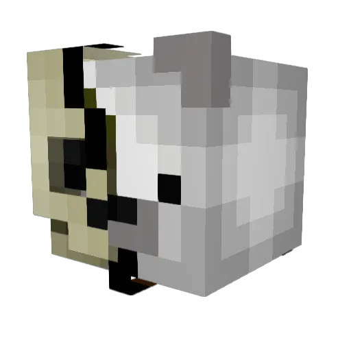 upandown Minecraft avatar head, 3D render