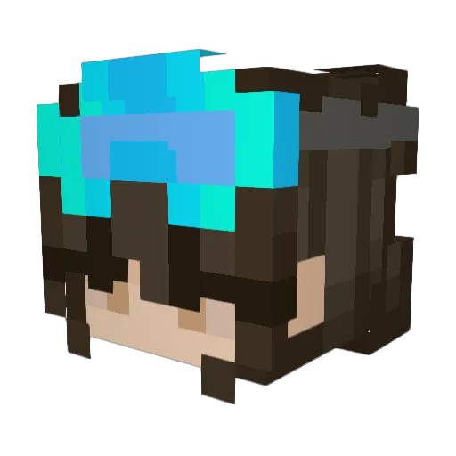 upcup Minecraft avatar head, 3D render