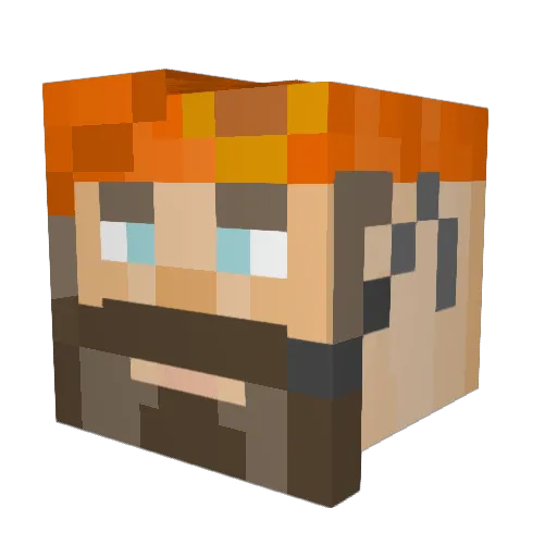 upisces Minecraft avatar head, 3D render