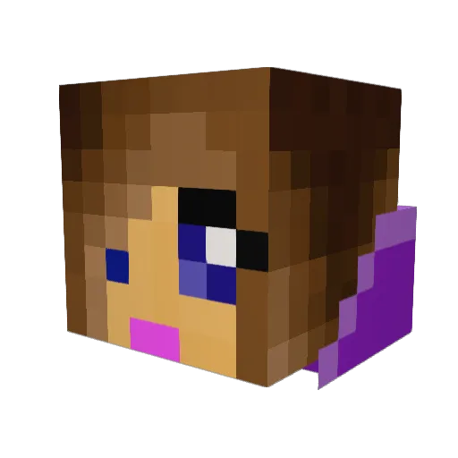 uplifted Minecraft avatar head, 3D render