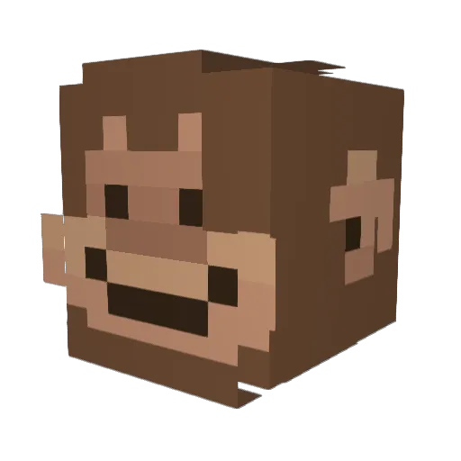 upllow Minecraft avatar head, 3D render