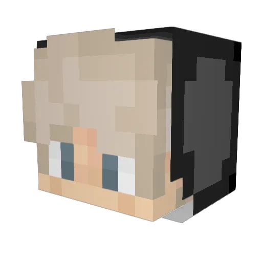 uploudmika Minecraft avatar head, 3D render