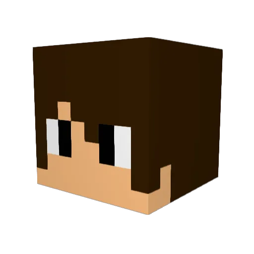 upperair Minecraft avatar head, 3D render