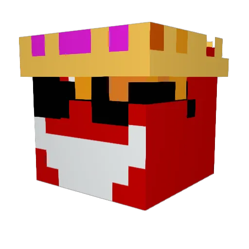 upply Minecraft avatar head, 3D render