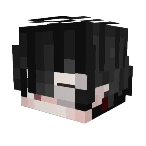 uprightdepressed Minecraft avatar head, 3D render