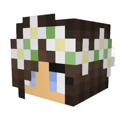 upsetbat Minecraft avatar head, 3D render