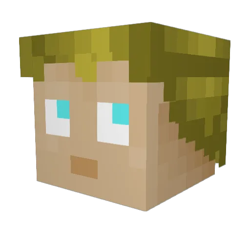 upsidedowngame Minecraft avatar head, 3D render