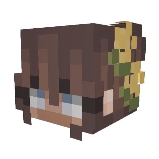 upsidedowntex Minecraft avatar head, 3D render