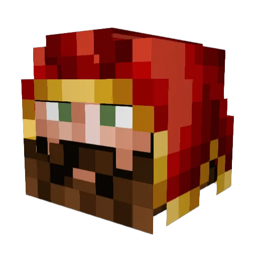 upsides_steve Minecraft avatar head, 3D render
