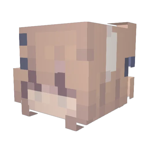 upstitch Minecraft avatar head, 3D render