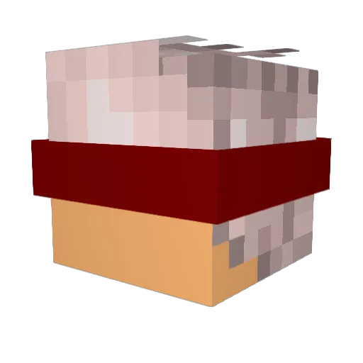 uqqiIMPACT Minecraft avatar head, 3D render