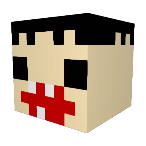 uqward Minecraft avatar head, 3D render