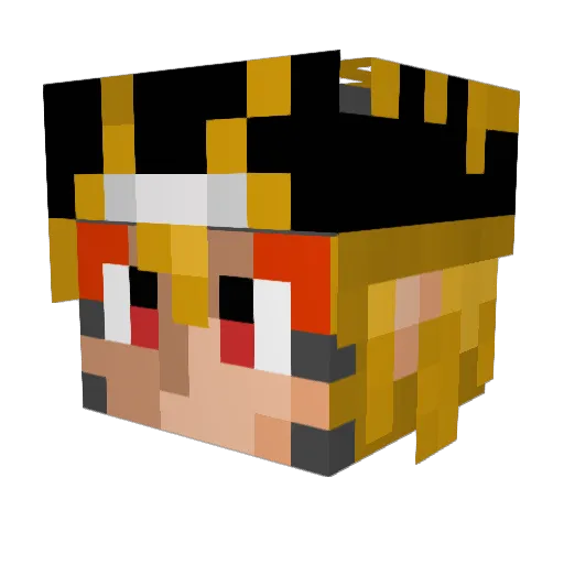 urashou Minecraft avatar head, 3D render
