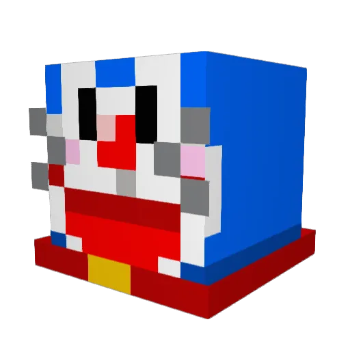 uratero Minecraft avatar head, 3D render