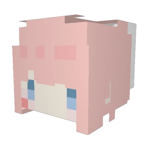 ureshii Minecraft avatar head, 3D render