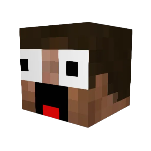 urmia Minecraft avatar head, 3D render
