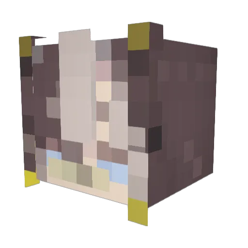 uroboshi Minecraft avatar head, 3D render