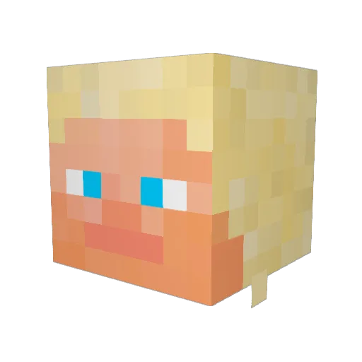 urp3 Minecraft avatar head, 3D render