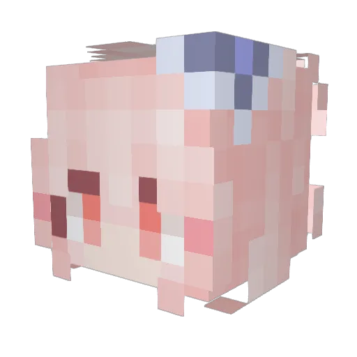 useless_awei Minecraft avatar head, 3D render