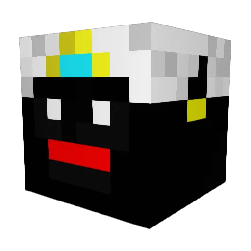 uselessakua Minecraft avatar head, 3D render