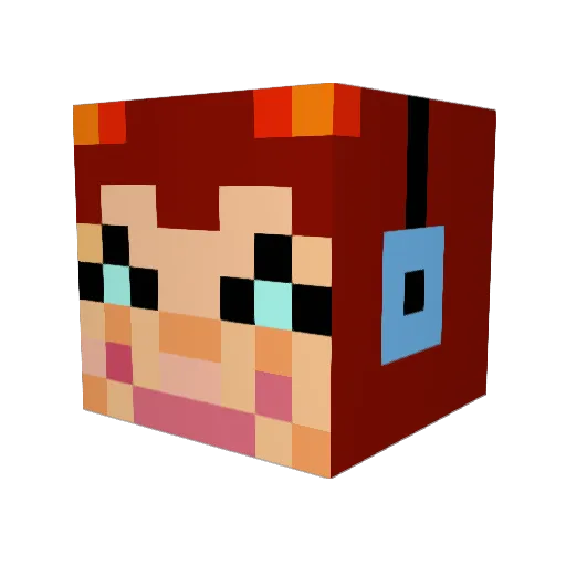 usha81 Minecraft avatar head, 3D render