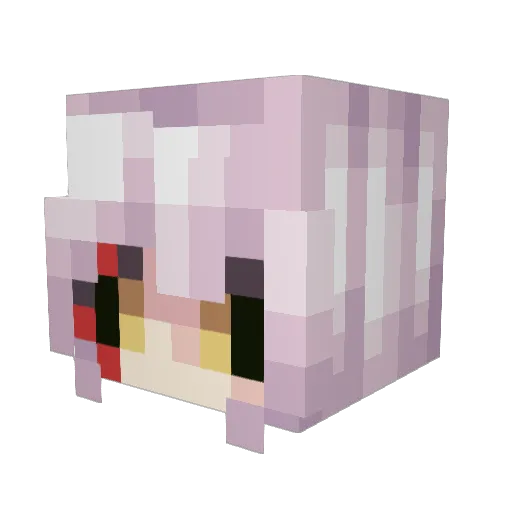 utashiki Minecraft avatar head, 3D render