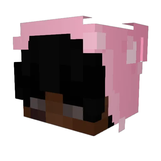 utashinai Minecraft avatar head, 3D render
