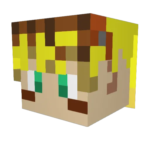 utkux Minecraft avatar head, 3D render