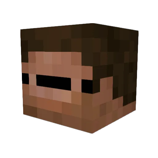 utter Minecraft avatar head, 3D render
