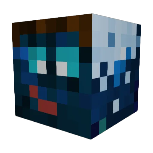 uuulu Minecraft avatar head, 3D render