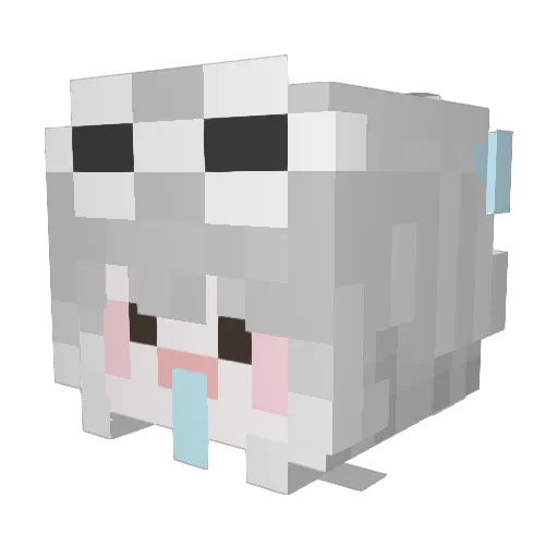 uuuuze Minecraft avatar head, 3D render