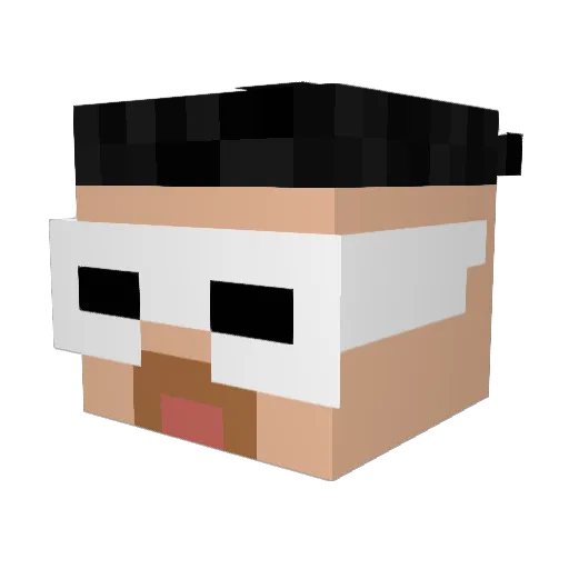 uvecito Minecraft avatar head, 3D render