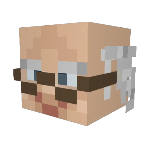 uvero Minecraft avatar head, 3D render