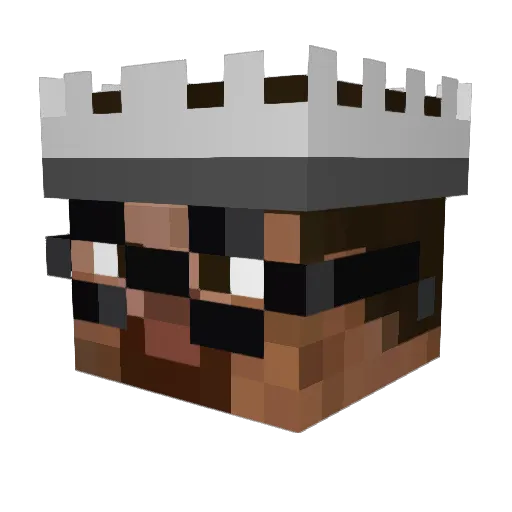 uvzu Minecraft avatar head, 3D render