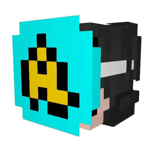 uwaki Minecraft avatar head, 3D render