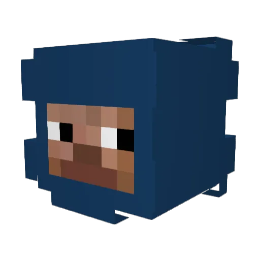 uwannacry Minecraft avatar head, 3D render