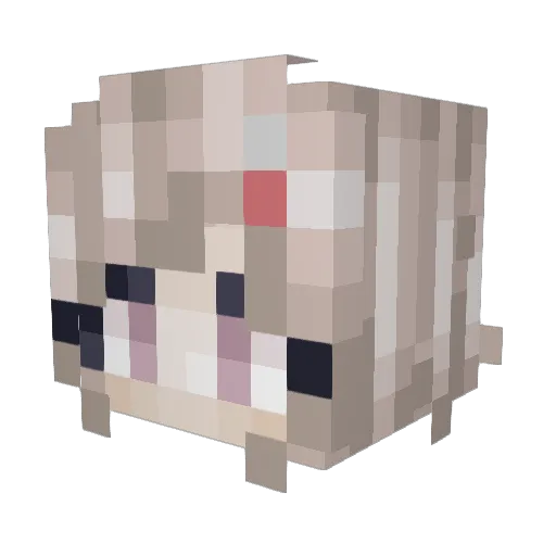 uwatan Minecraft avatar head, 3D render