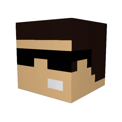 uwolix Minecraft avatar head, 3D render