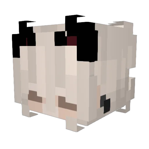 uwuFloppa Minecraft avatar head, 3D render