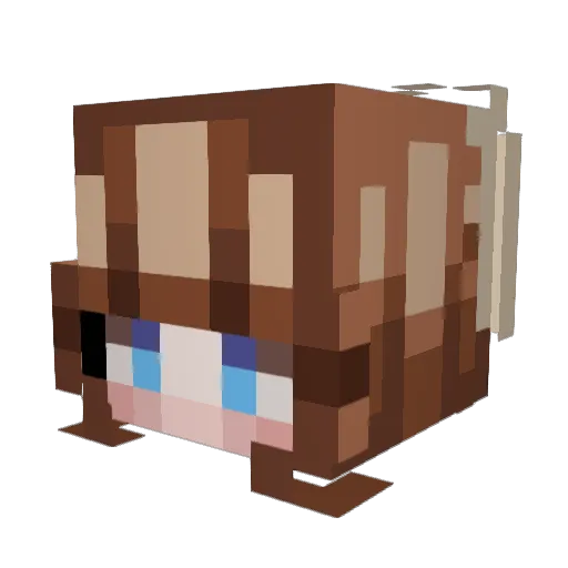 uwuHase Minecraft avatar head, 3D render