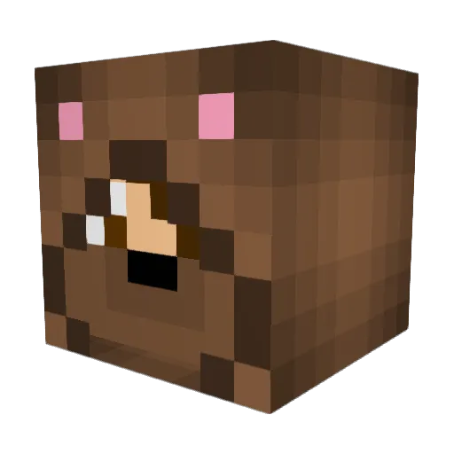 uwuti Minecraft avatar head, 3D render