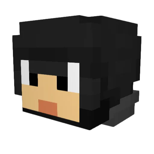 uxnjxm Minecraft avatar head, 3D render