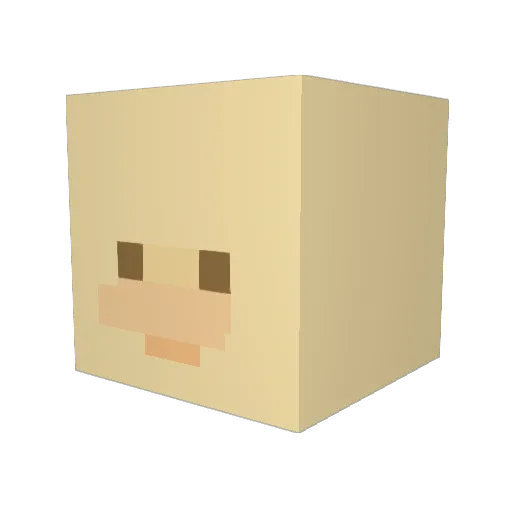 uxvv Minecraft avatar head, 3D render