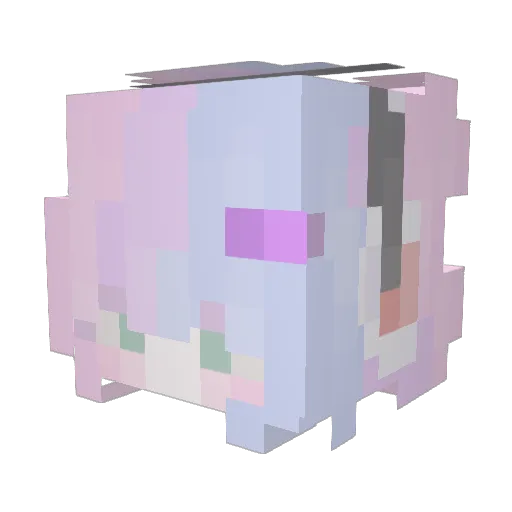 uyuang Minecraft avatar head, 3D render