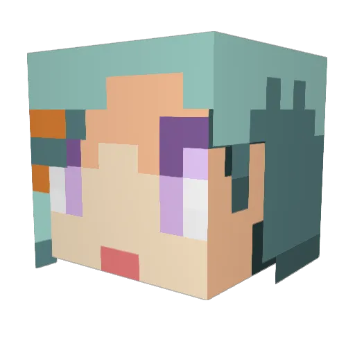 uyurun Minecraft avatar head, 3D render